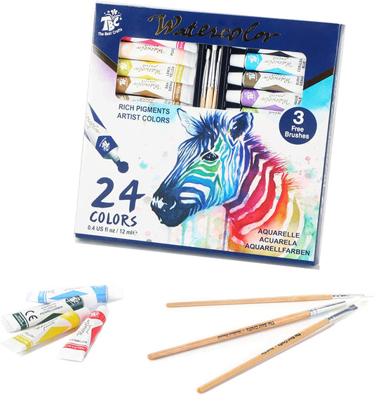  TBC The Best Crafts 44 Piece Painting Kit for Kids Washable  Paint Set, Tempera Paint, Semi Moist Watercolor, Finger Paints, Paint  Brushes, Sponge Roller, Art Supplies for Children Preschooler : Toys