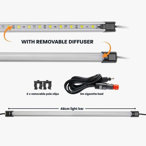 HARDKORR 100CM (1M) WHITE LED LIGHT BAR KIT WITH DIFFUSER - Carbon Offroad  Buy Now A$69.00