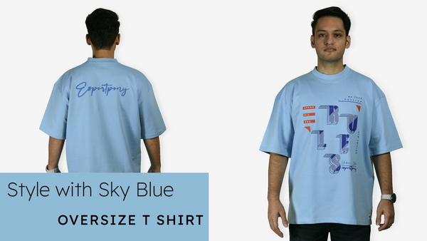 Style with Sky Blue Oversized T Shirt