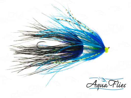Stu's Ostrich Mini Intruder - Blue Black #4 - BC Steelhead Flies - Alaska  Fly Fishing Goods