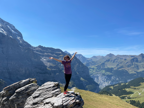 Hiking from Eigergletcher to Kleine Schedigg in Grindelwald, Switzerland