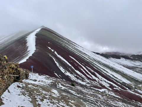 A view of Rainbow Mountain in Peru