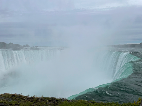 An up-close view of Horseshoe Falls at Niagara Falls in Canada