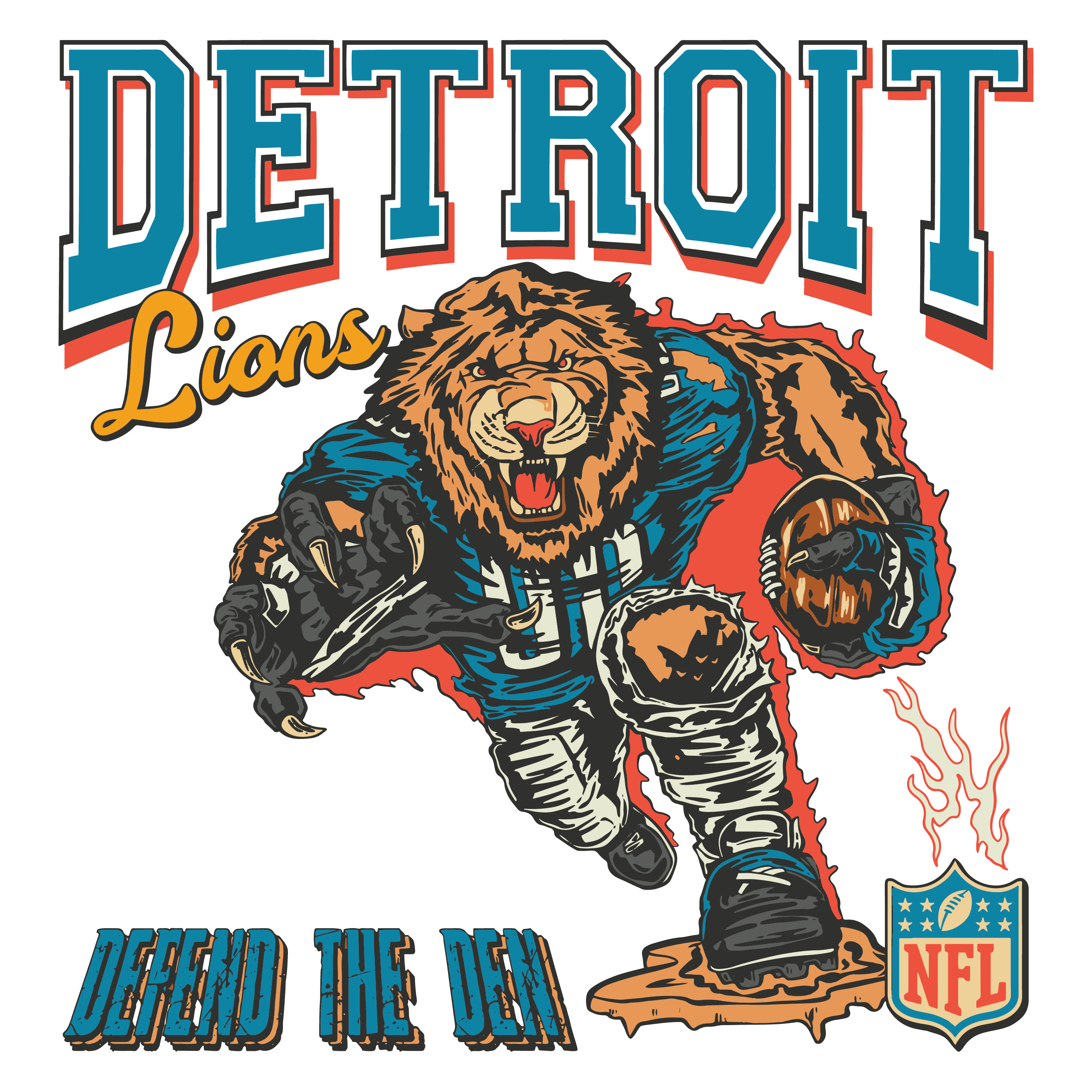 Detroit - Lions - Den dtf transfer