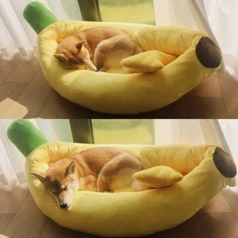 Banana Snoozer: Cute Soft Pet Bed