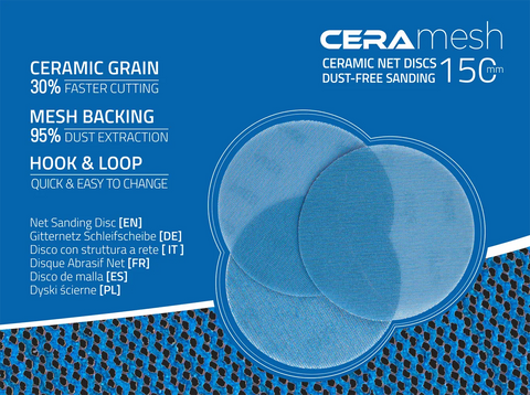 CeraMesh gitternetz schleifscheibe dust-free mesh Net Sanding Disc FN79 replcement meshpower abranet smirdex