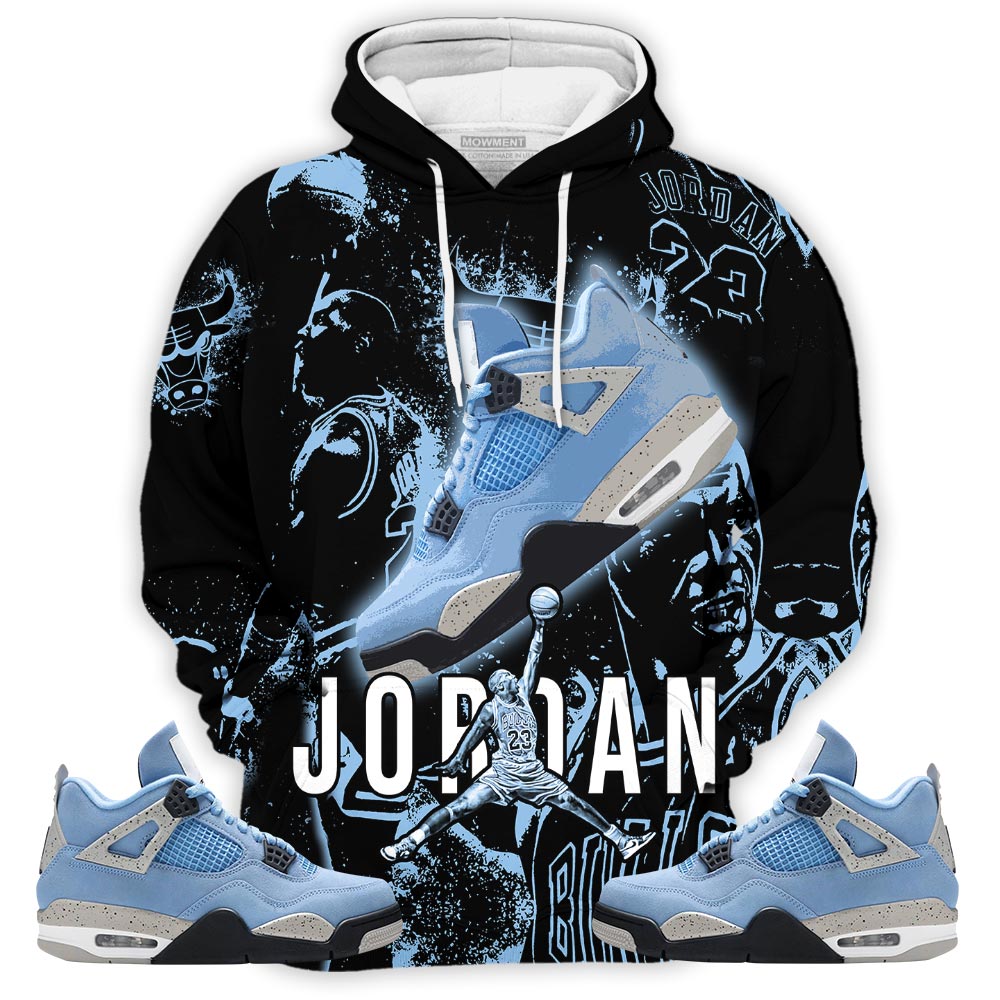 jordan 4 university blue hoodie