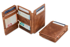 Garzini RFID Magic Wallet met Muntvak Plus Brushed - Bruin