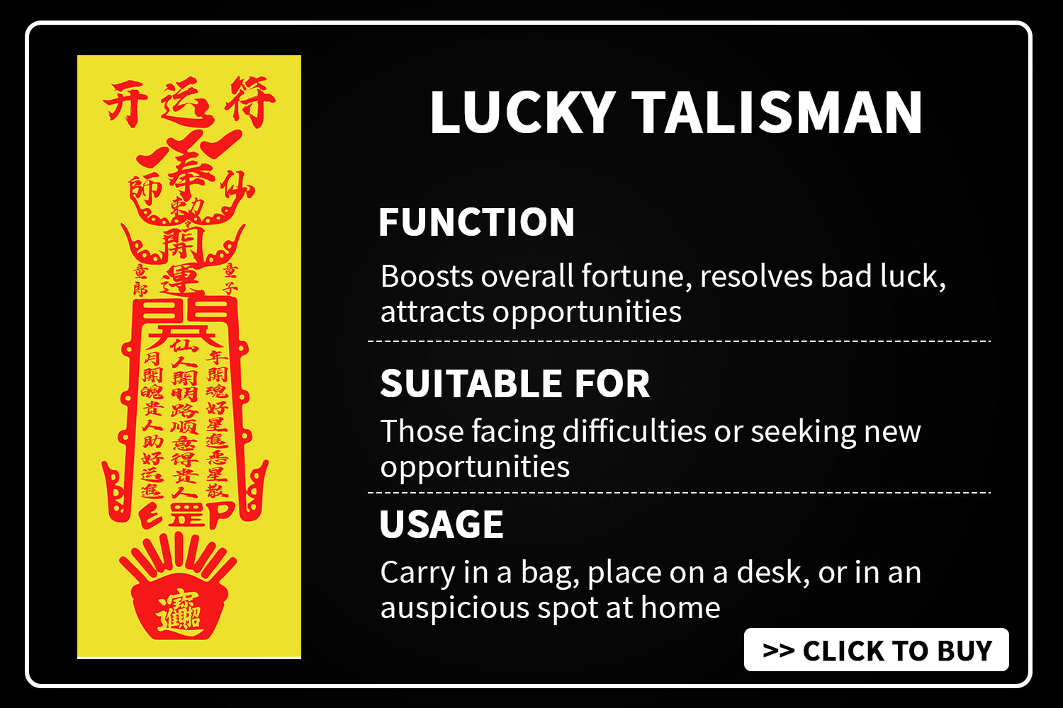 lucky talisman function