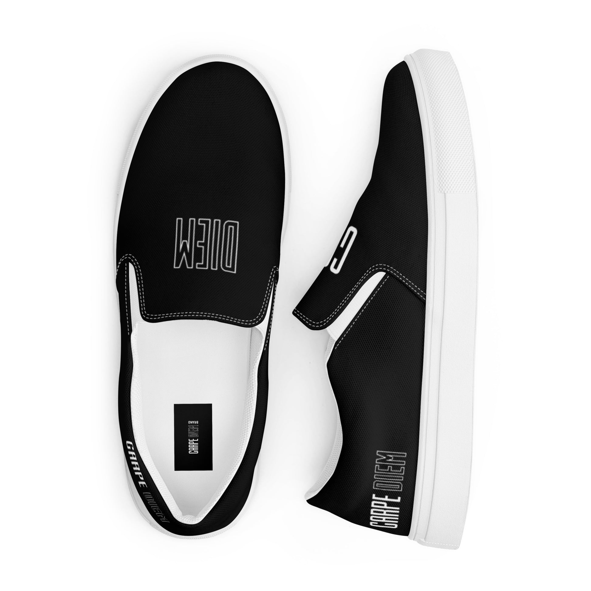 Carpe Diem Men's Black slip-on canvas shoes – Carpe Diem Brand