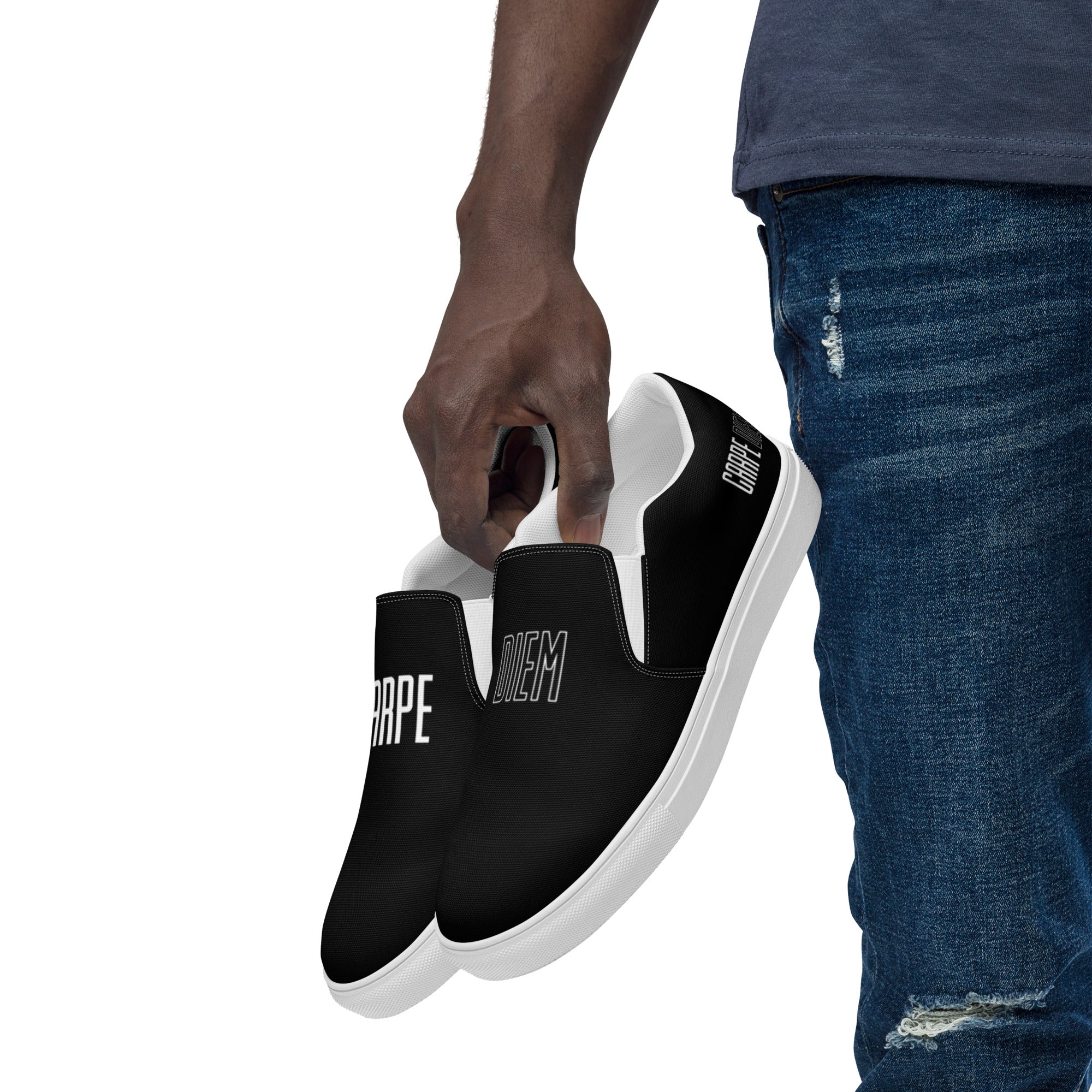 Carpe Diem Men's Black slip-on canvas shoes – Carpe Diem Brand