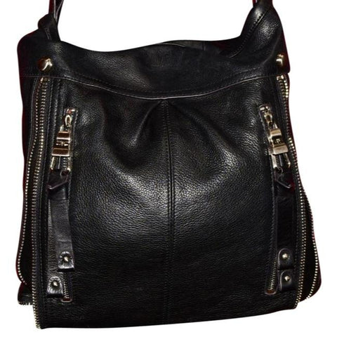 Makowsky Black textured leather shoulder bag