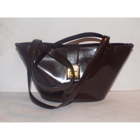 Moschino brown leather bucket bag