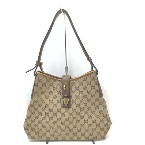 Brown Guccissima print canvas and brown leather Jackie- O bag