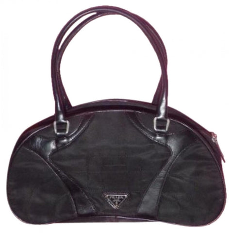 Prada Semi-Quilted Black Leather Bowling Bag