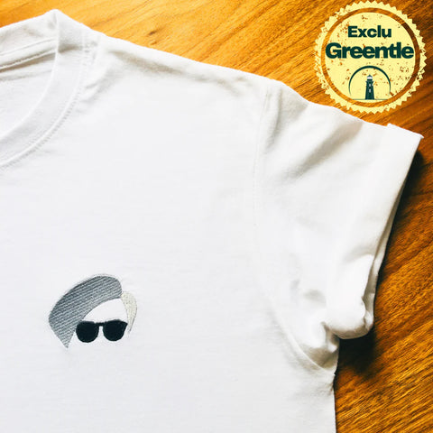 T-shirt blanc broderie Warhol - Iconix - exclusivité Greentle - cadeau pour homme qui a du style - cadeau pour homme qui aime la mode - idées cadeaux homme éthiques