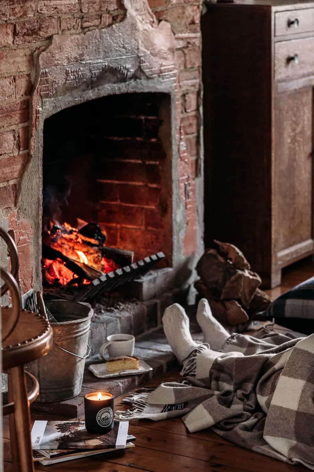 Stay at home fireplace Belinda Neame Hold Cottage Tim Bean Photography Grampians Goods Co