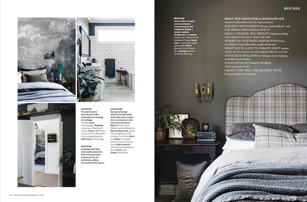 Homes & Gardens UK Features Salt Creek Cottage Pg 114