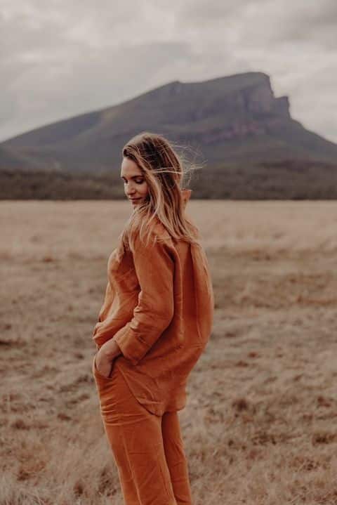 Spinifex shoot Amanda burnt orange set