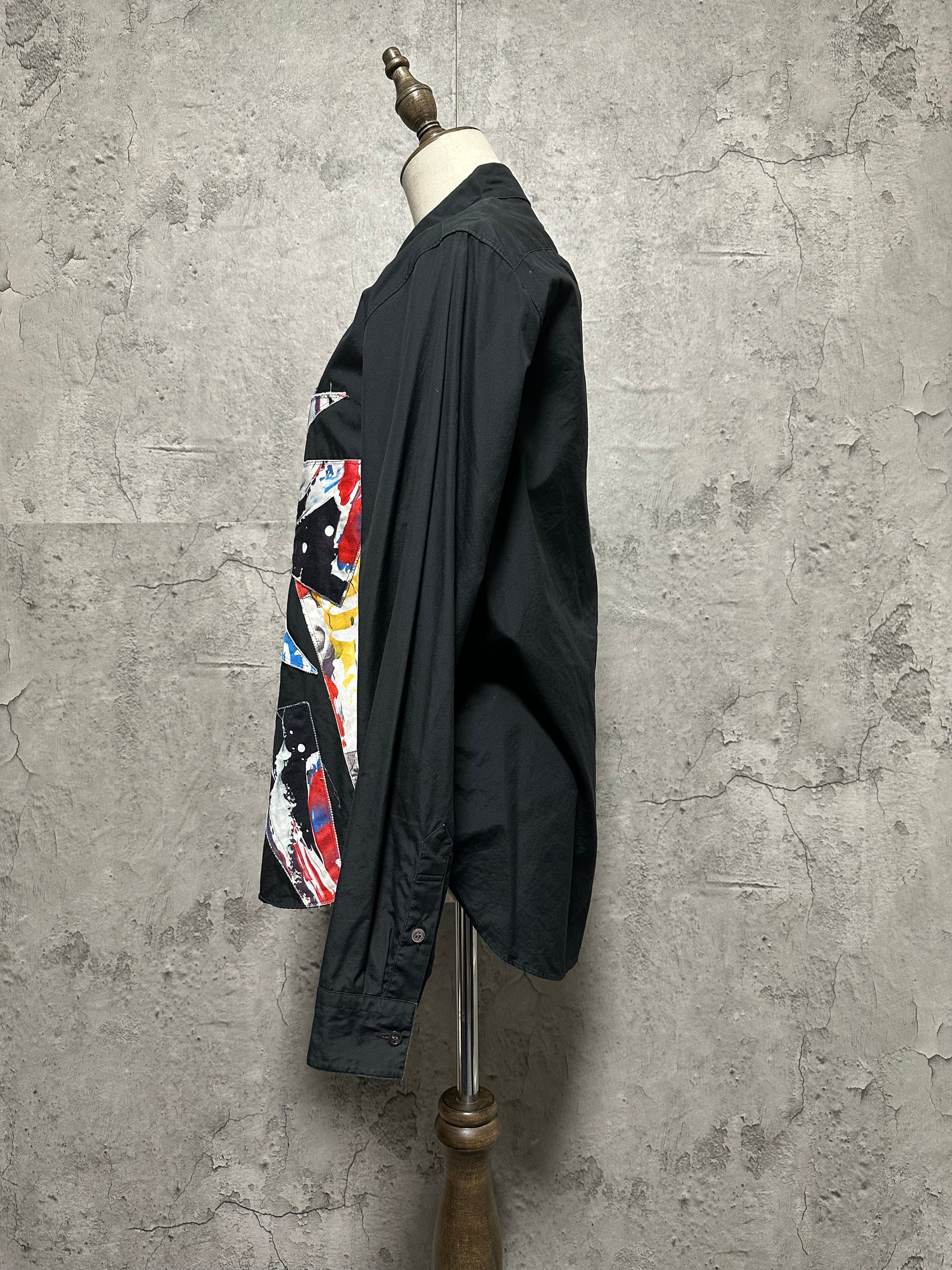 ALMOSTBLACK 18ss ZIP DESIGN SHIRT