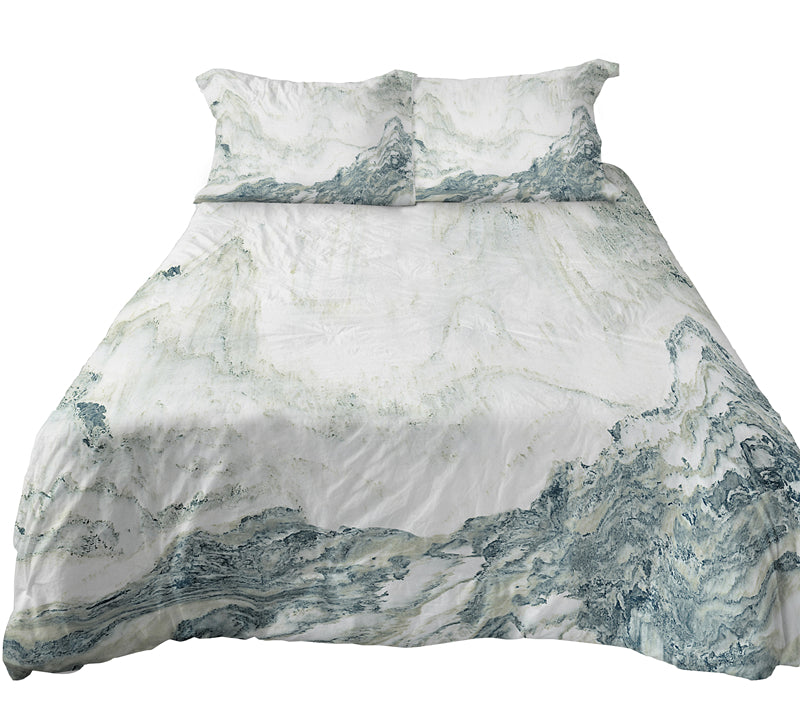 Anoleu White Marble Bedding 3 Pc Marble Duvet Cover Uk Size