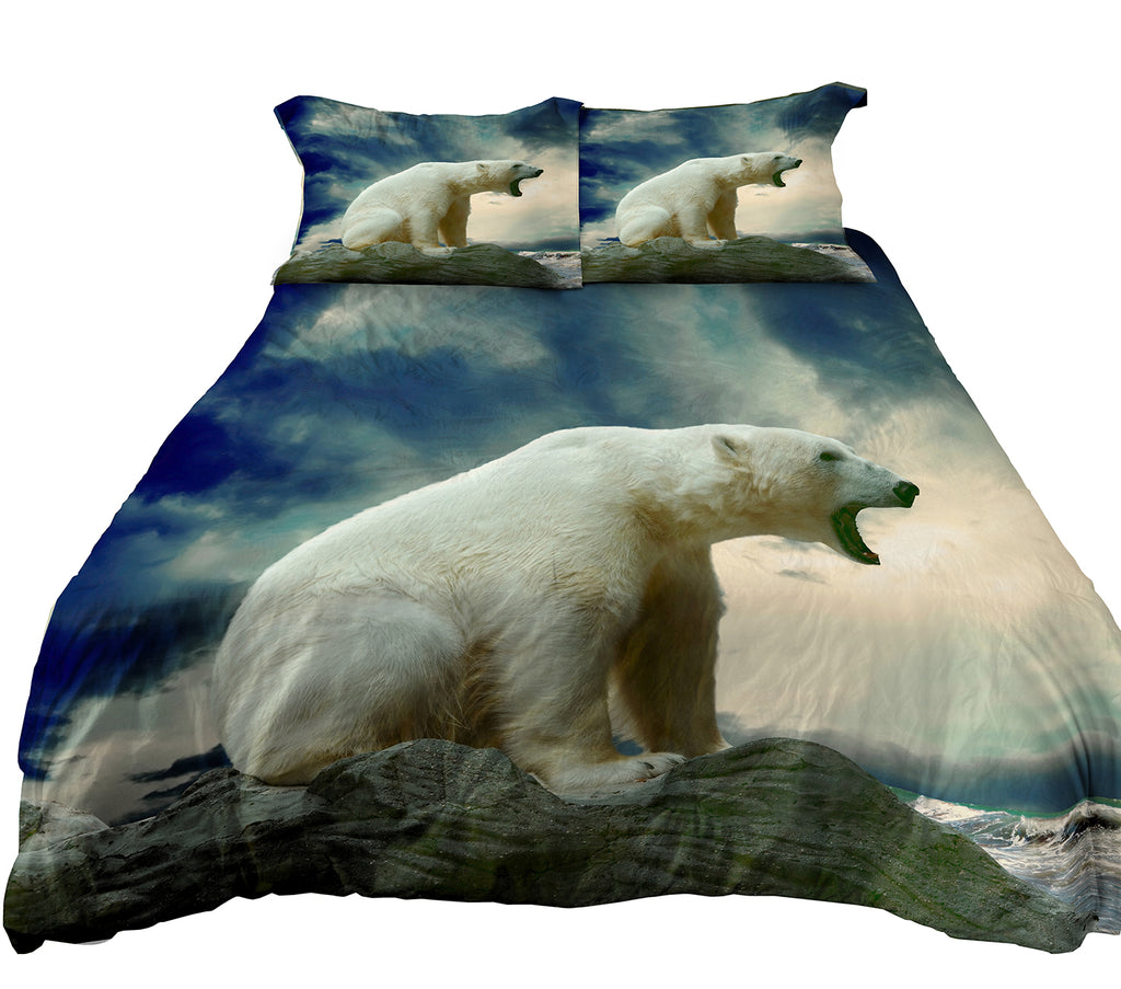 Wolf In Misty Forest And Roaring Polar Bear Reversible