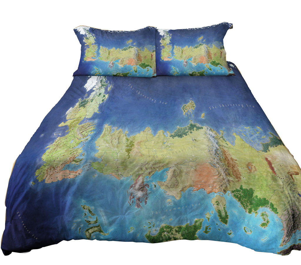 Westeros Map Bedding Game Of Thrones Map Printed Duvet Cover Set 3