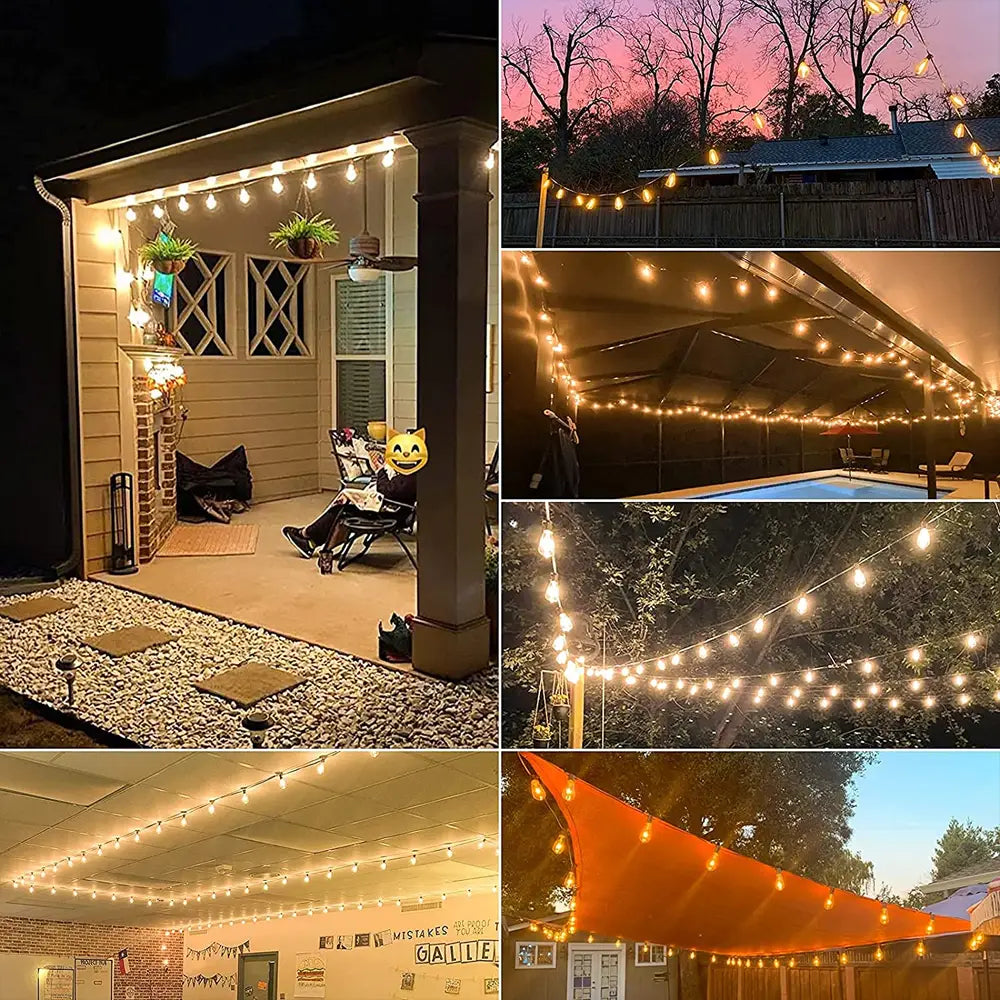 Solar Edison Bulb Waterproof String Lights