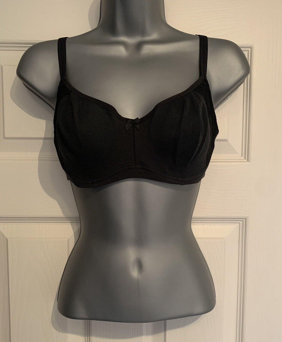 NEW EX M&S BLACK All-over Lace Non-Padded Full Cup Bra - Size 34 B