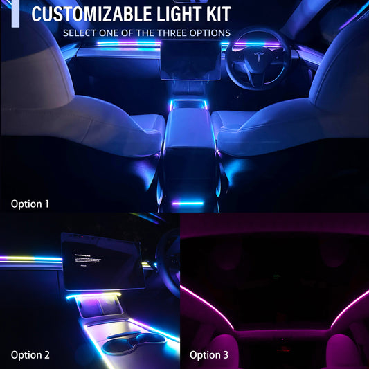 Center Console Dashboard Neon Light Tubes For Tesla Model 3 Model Y 2022  2022 Rgb Interior Led Strip Lights With App Controller