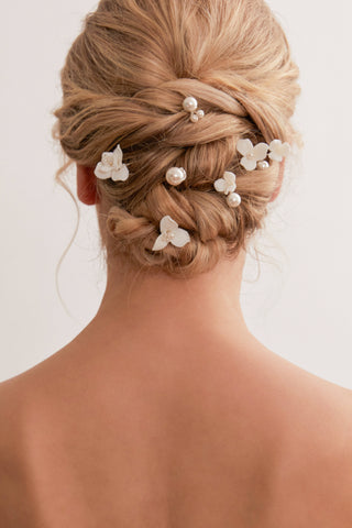set of 6 floral hair pins for wedding