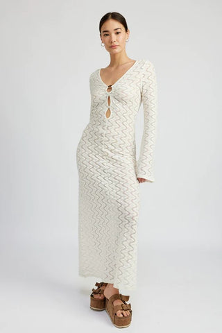 Cream Crochet Cover Up Dress