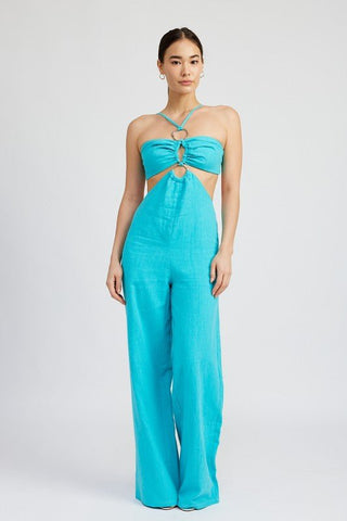 Surplice Cropped Jumpsuit