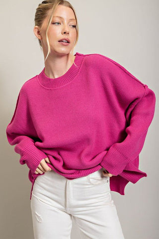Heart Print Sweater  Pink Heart Sweater For Women – MOD&SOUL