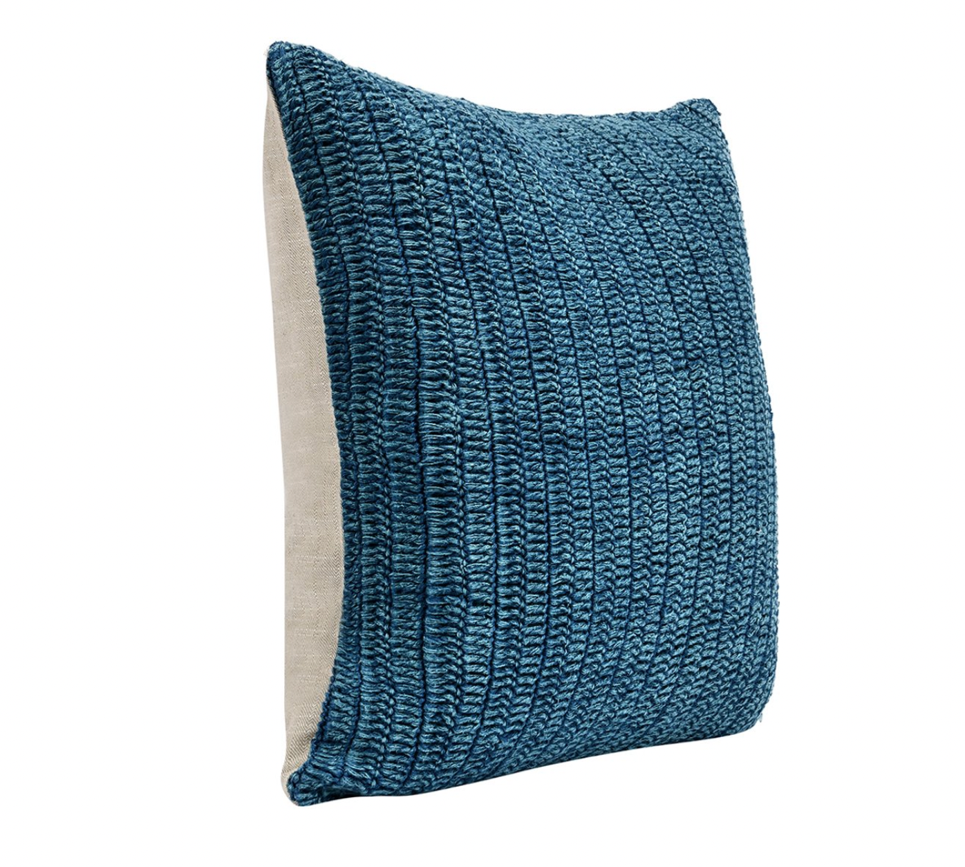 Driftwood Belgian Flax Linen Pillow Blue - Set of Two - Image 3