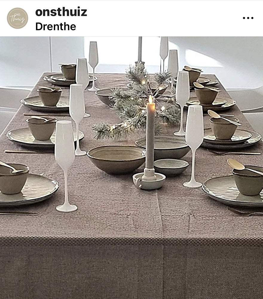 Taupe tablecloth