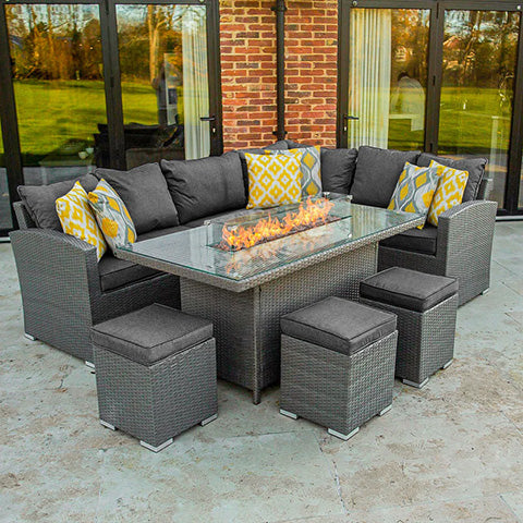 Bracken Outdoors Dakota Rectangular Firepit Garden Furniture Set