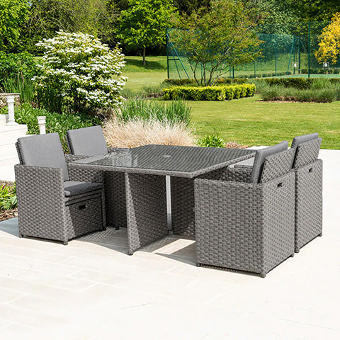 Bracken Outdoors Dakota Grand 4-8 Seater Rattan Garden Cube Set - Grey