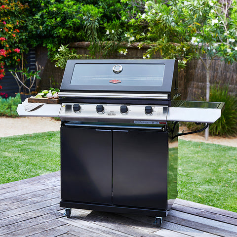BeefEater 1200E Series 4 Burner Gas Barbecue with Cabinet Trolley and Side Burner