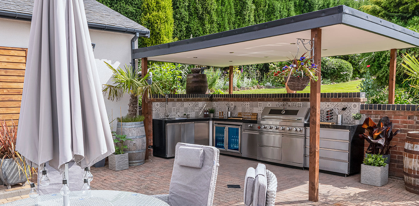 L-Shaped Modular Outdoor Kitchen