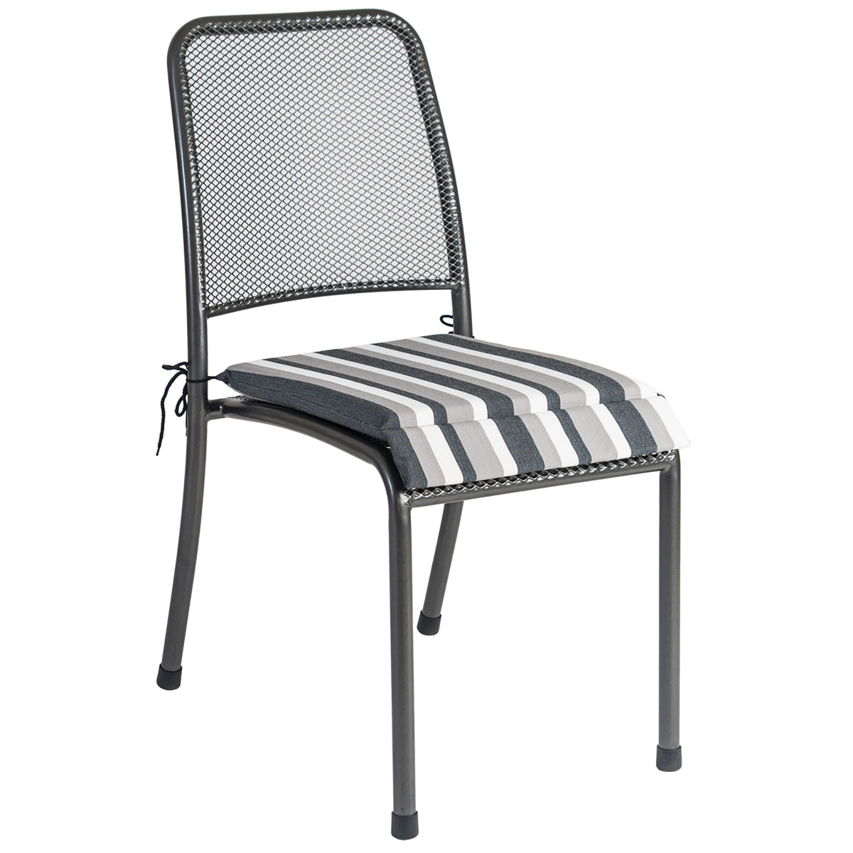 Alexander Rose Portofino Chair Cushion Charcoal Stripe Garden Trends