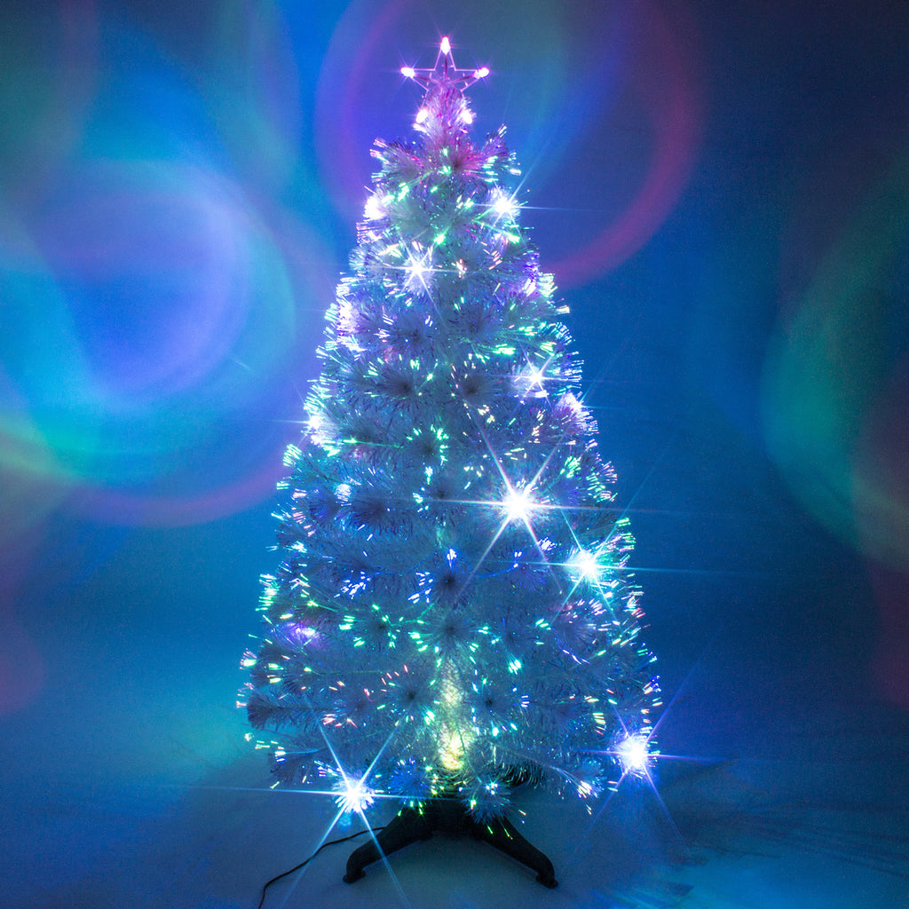 White Fibre Optic Christmas Tree w. Multicoloured LEDs – Garden Trends