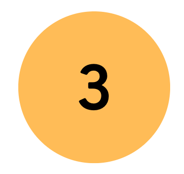 Yellow circle with a black number three in the middle.