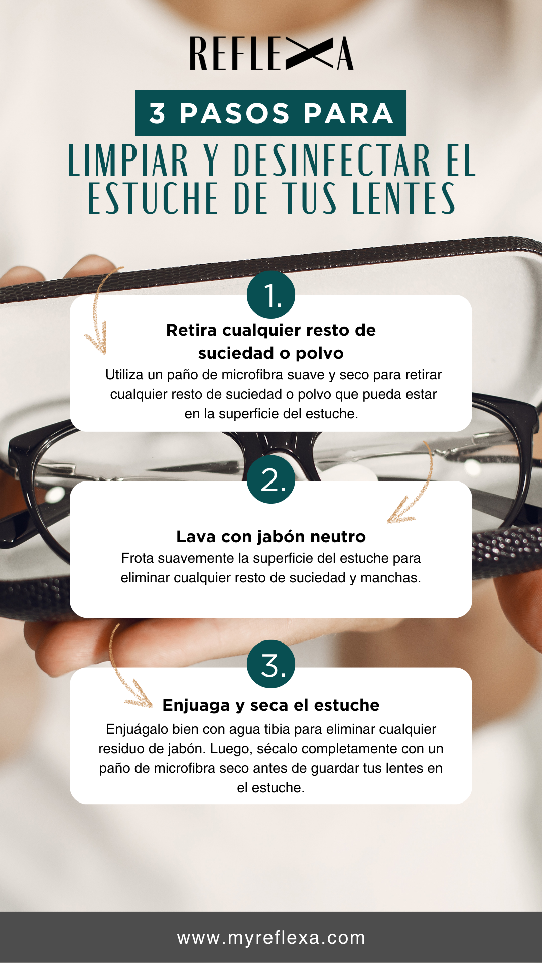 limpiar y desinfectar el estuche de tus lentes