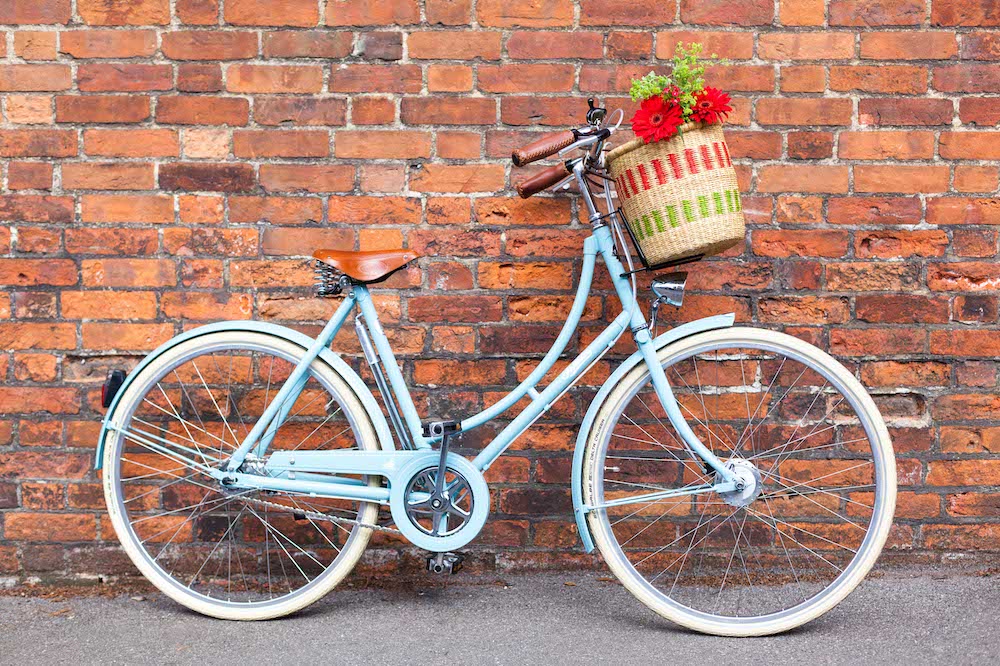 a bike with a basket