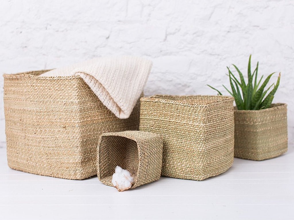 Rahisi Natural Square Storage Baskets