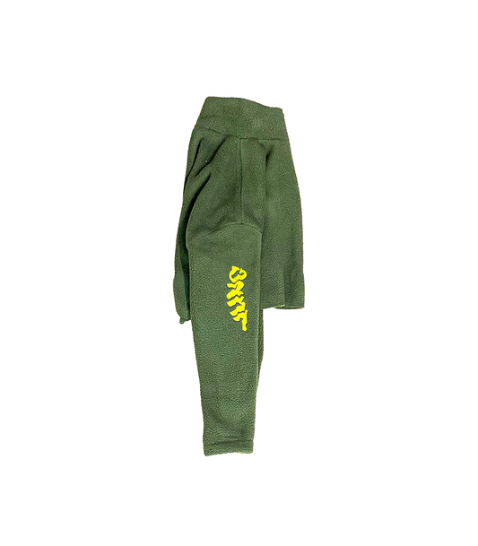 Olive Cropped teddy fleece