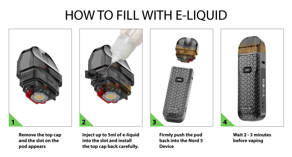SMOK Nord 5 80W Pod System Kit | How to fill with e-liquid