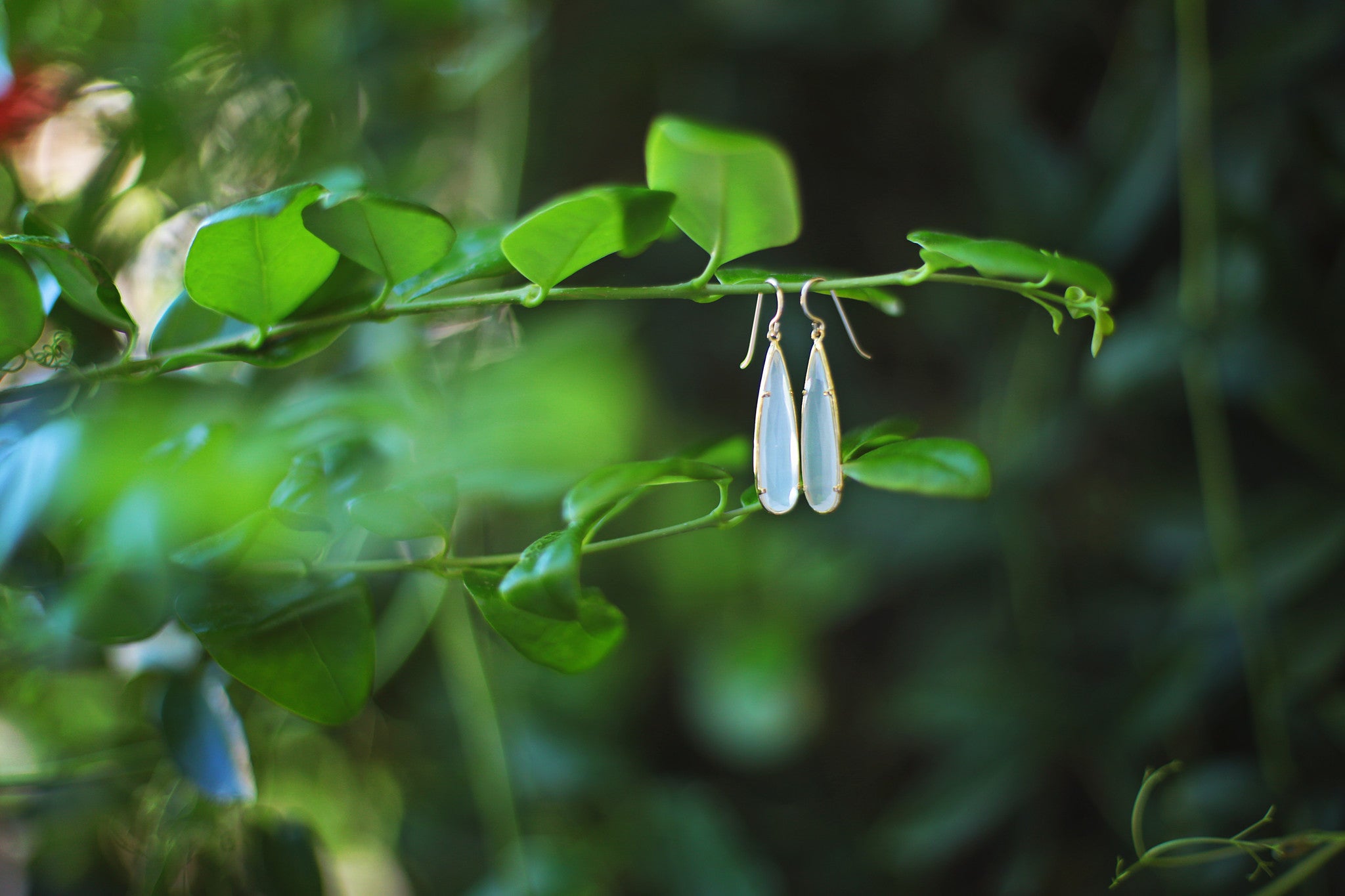 White Teardrop Dangle