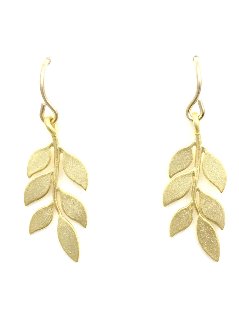 Delicate Gold Leaf Dangle Earrings – Padgett Hoke